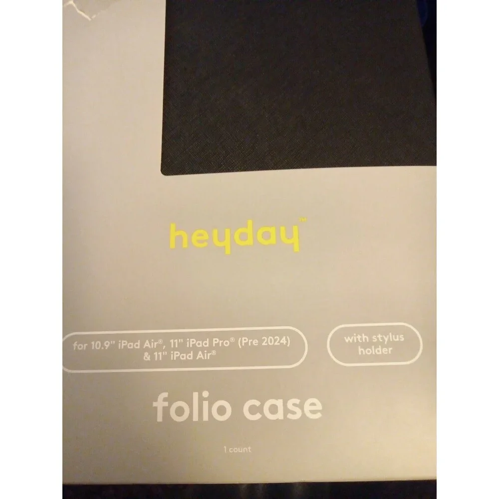 Apple iPad Air 10.9 Inch and iPad Pro 11 Inch Case - Heyday Black Saffiano